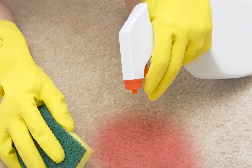 Commercial cleaning team working in a Horeditch office setting