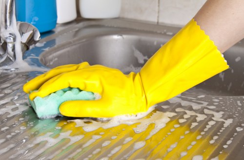 Local cleaning service working in a modern Horeditch office and shared workspace